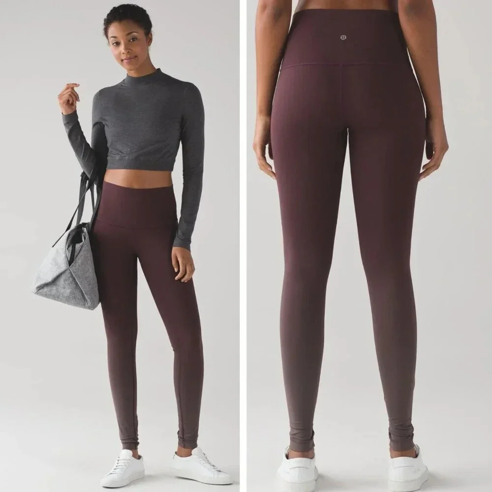 Lululemon Wunder Under Pant Hi-Rise Ombre Black Cherry - 27309